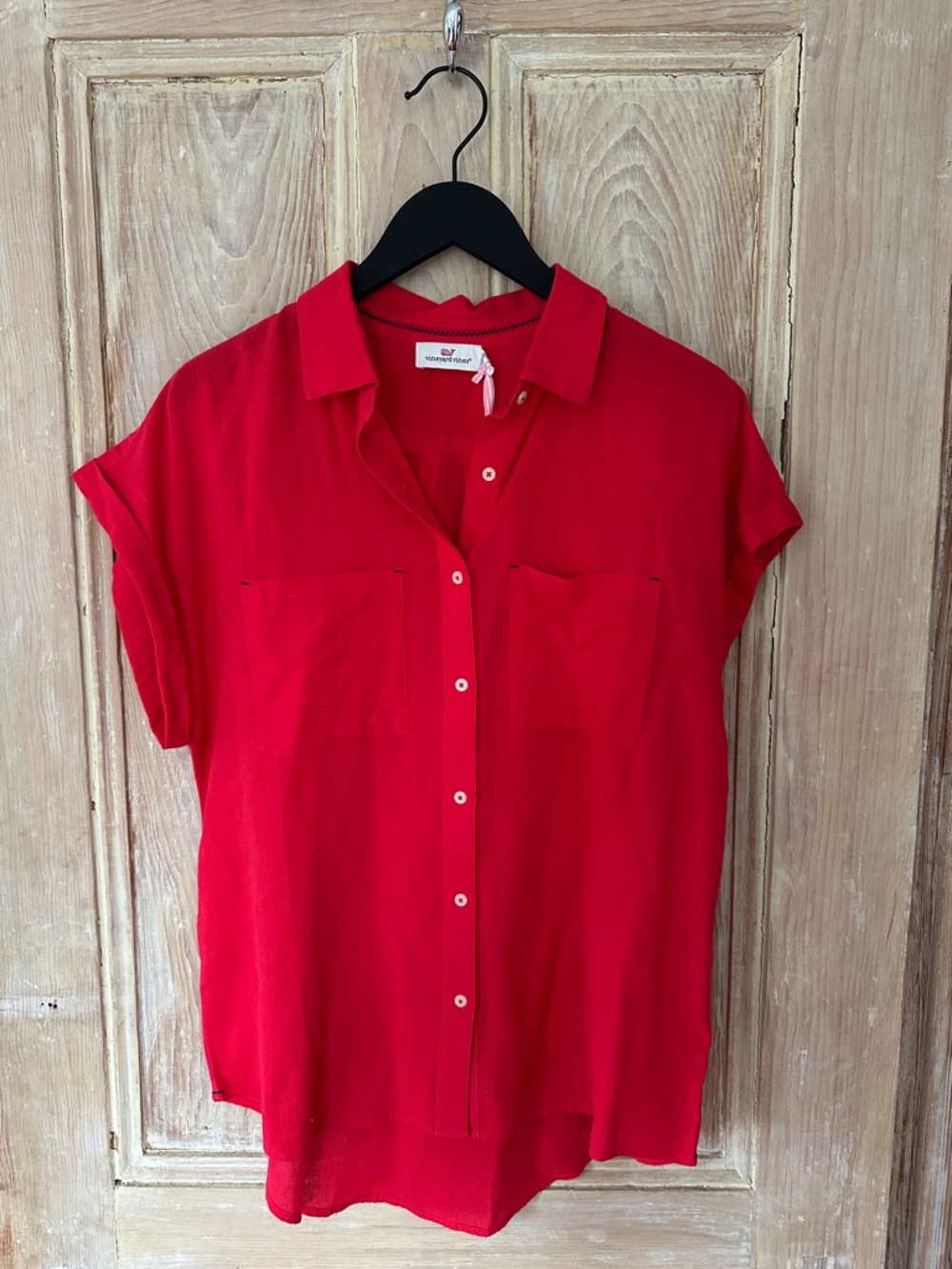 Vineyard Vines Red Short-Sleeve Button-Down Shirt
